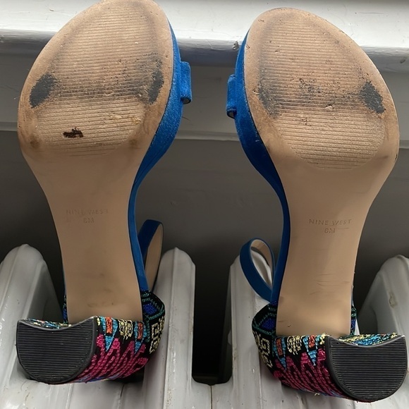 Nine West Dempsey Blue/Multicolor Heels - Picture 4 of 5